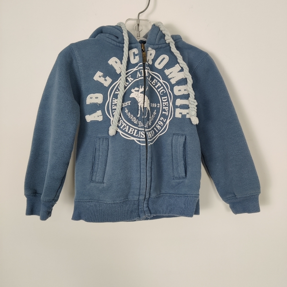 Abercrombie & Fitch Boy's Sweatshirt Hoodie in Blue Size 2T Y2K 100% Cotton